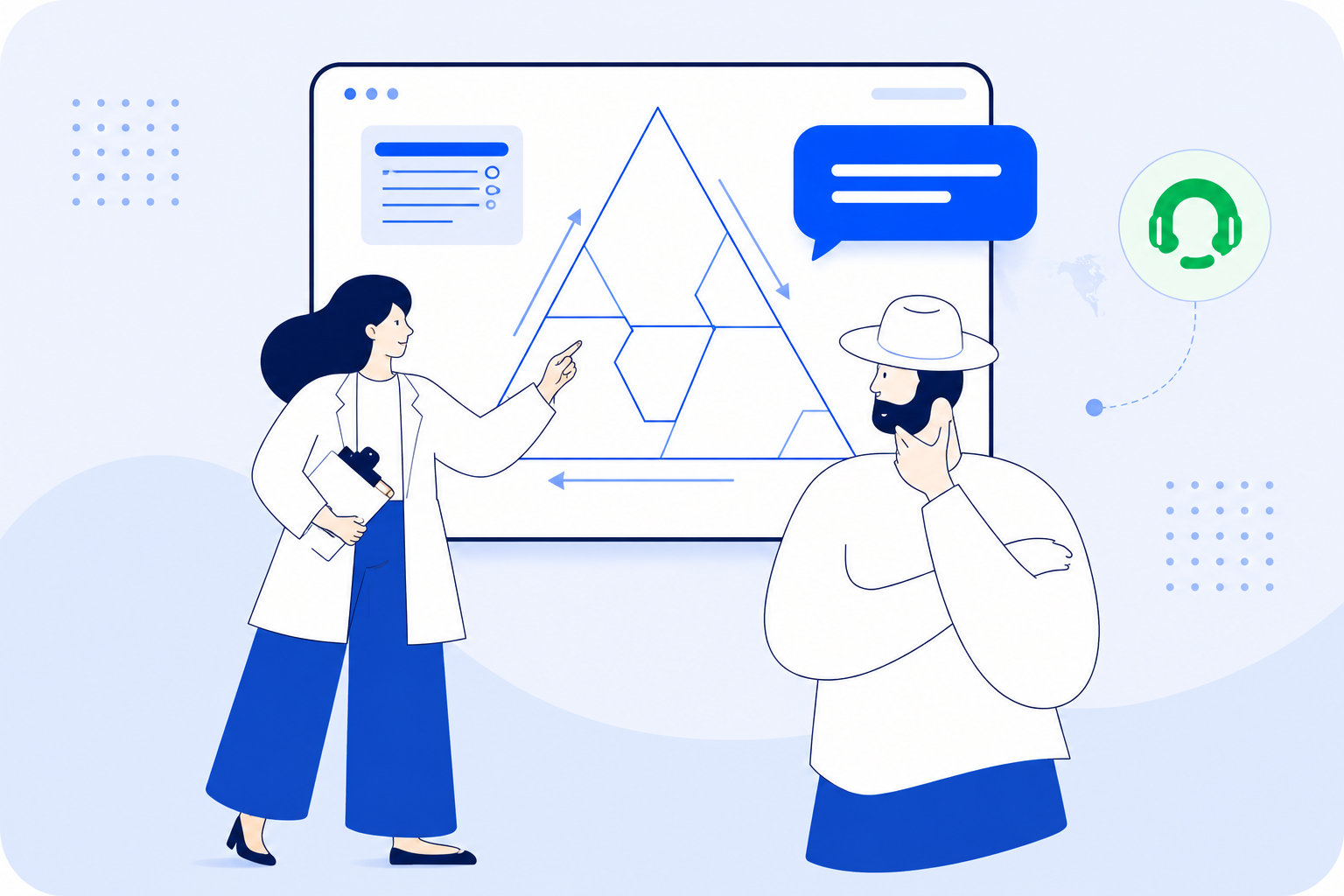 Person interacting with WhatsApp on a smartphone — D2C engagement illustration